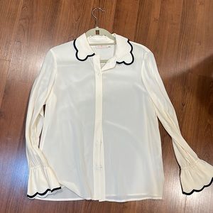 tory burch silk blouse button down